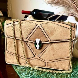 Camel Snake Head Shoulder Bag